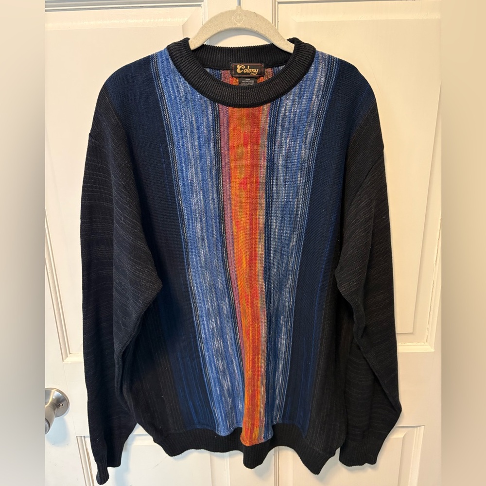 Colony Canada 100% cotton navy vintage men’s pullover sweater size l large